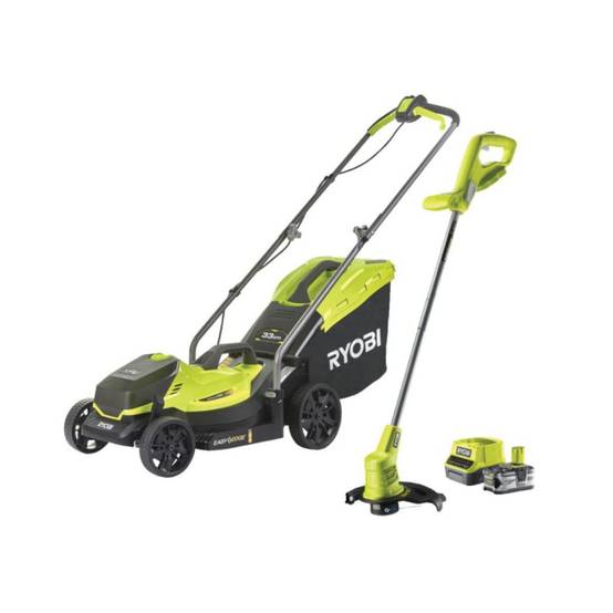 Ryobi - Tondeuse poussée RYOBI 18V OnePlus RLM18X33B40 - Batterie 4.0Ah - Chargeur - Coupe-bordures OFFERT - Image 1