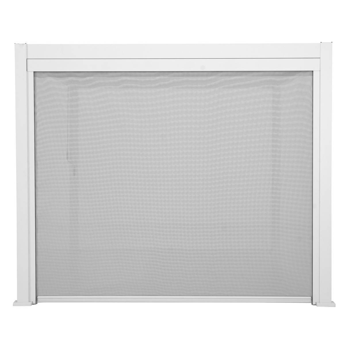 Hesperide - Store pour pergola bioclimatique "Evora" grand modèle 2,7 x 2,3 m en texaline Gris clair & blanc - Hespéride - Image 2