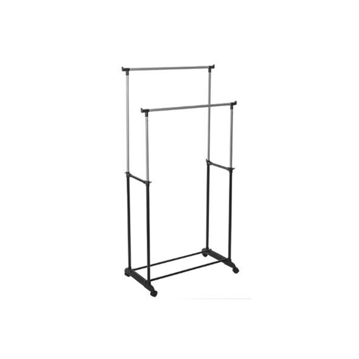 Double Portant à Vêtements "Arropa" 160cm Noir - Image 1
