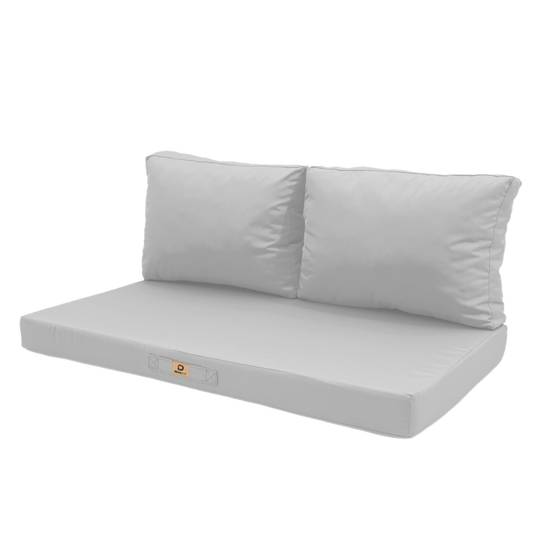 Coussins pour salon de jardin déhoussable 100x50cm Gris galet - Déco arts - Image 1
