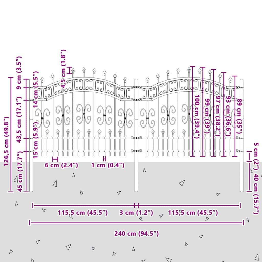 Maison Chic - Clôture de jardin - Panneau de clôture - Palissade Blanc 140 cm Acier peint par poudre g464 - Image 5