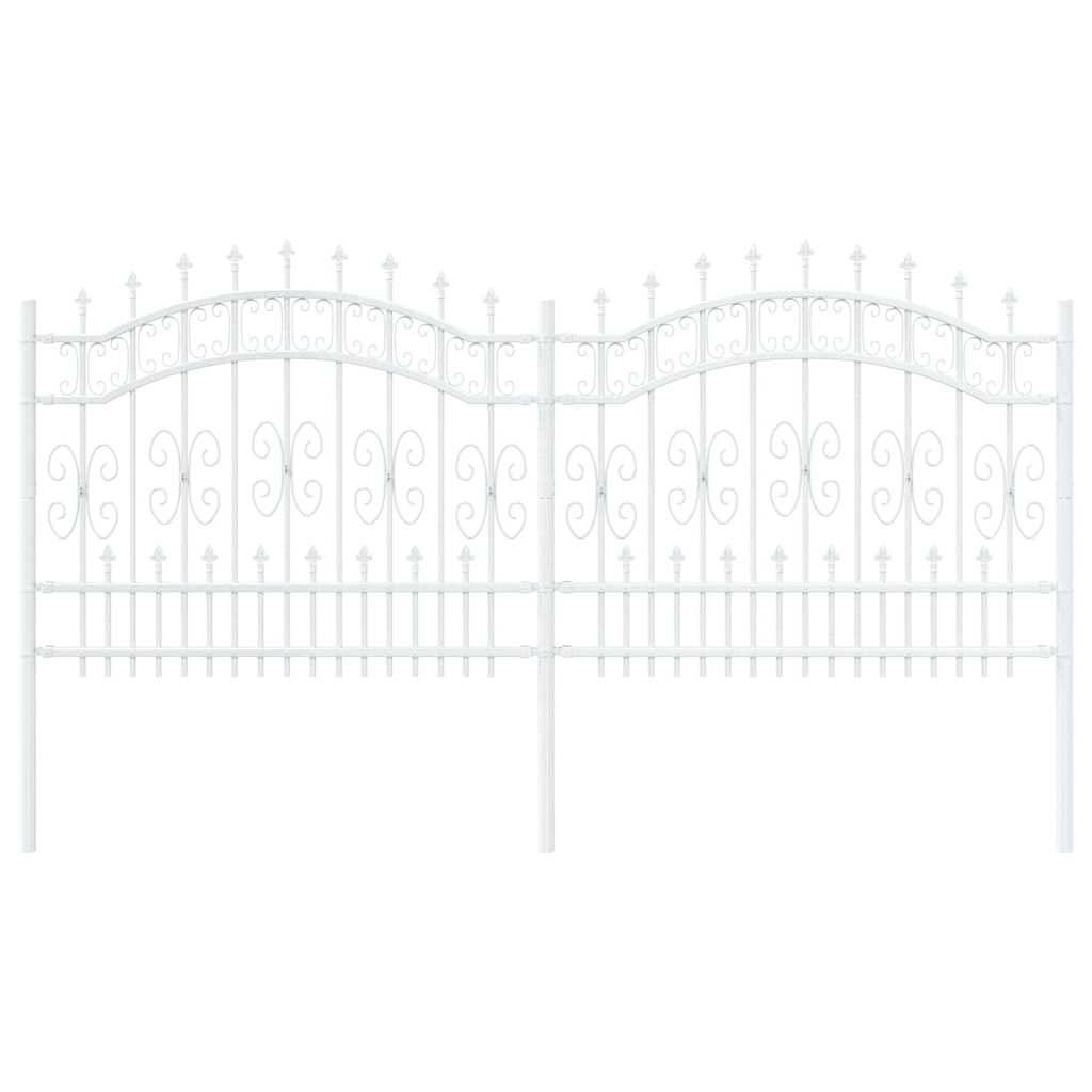Maison Chic - Clôture de jardin - Panneau de clôture - Palissade Blanc 140 cm Acier peint par poudre g464 - Image 1