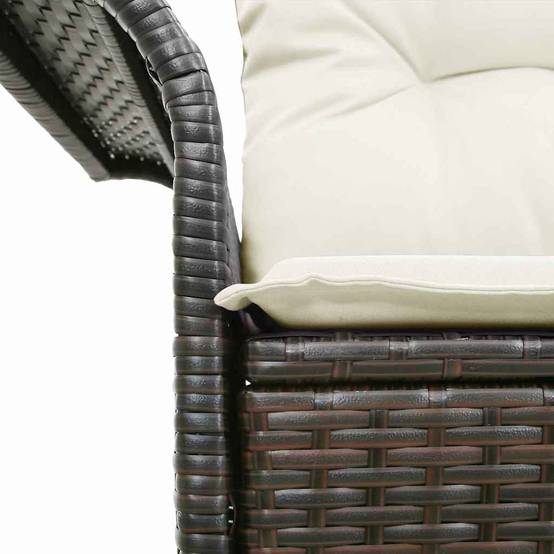 Vidaxl - Canapé de jardin avec coussin Marron 141 x 62 x 69 cm polyrotin vidaXL 42006693 - Image 8