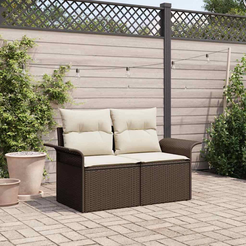 Vidaxl - Canapé de jardin avec coussin Marron 141 x 62 x 69 cm polyrotin vidaXL 42006693 - Image 1