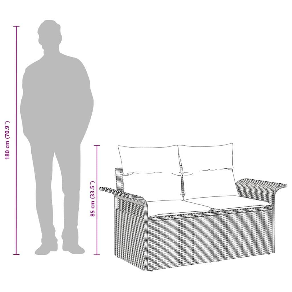 Vidaxl - Canapé de jardin avec coussin Marron 141 x 62 x 69 cm polyrotin vidaXL 42006693 - Image 9