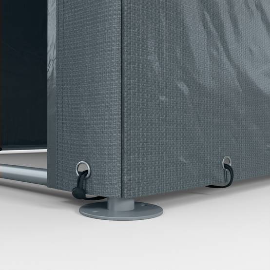 ComfortXL - Tente de stockage toile PE extérieur garage vélos outils porte zippée 160x218x172cm gris - ComfortXL Outdoor Living - Image 10