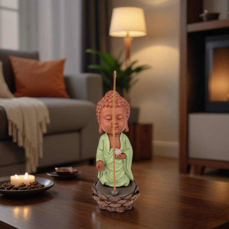 Zen Light - Statue Bouddha Porte-Encens Kasyapa-Création authentique-Ambiance zen et harmonieuse-idée cadeau-H25cm–Zen'Light - Image 4