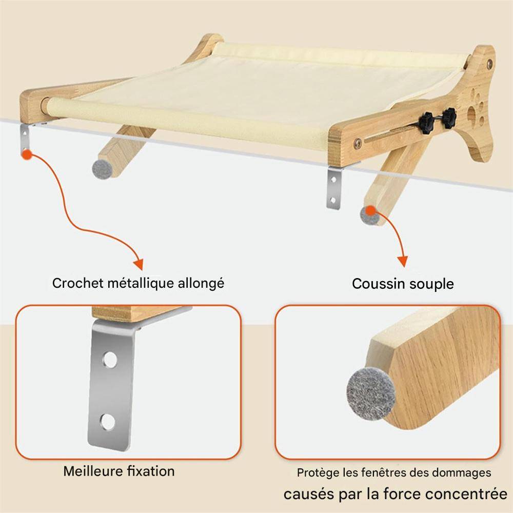 Hamac mural pour chat, fixe et stable, support jusqu'à 20 kg, tissu doux et respirant Lytech - Image 5