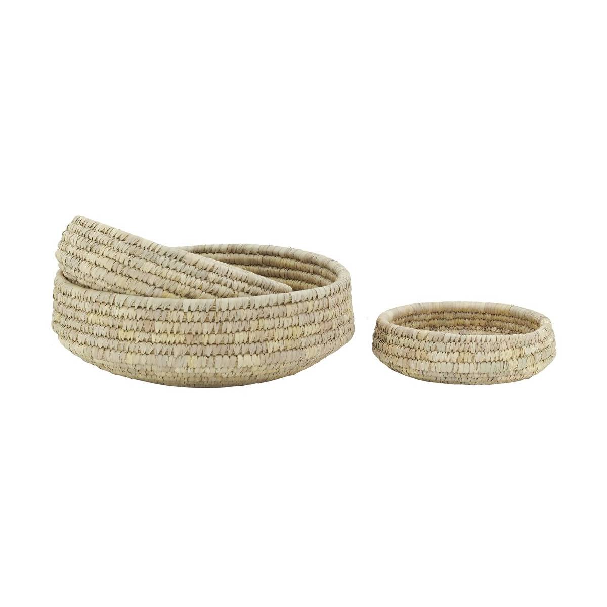 Aubry Gaspard - Corbeilles rondes en jonc naturel (Lot de 3) - Image 1