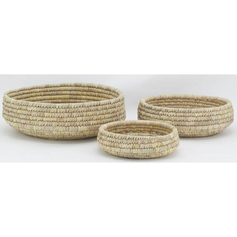 Aubry Gaspard - Corbeilles rondes en jonc naturel (Lot de 3) - Image 2