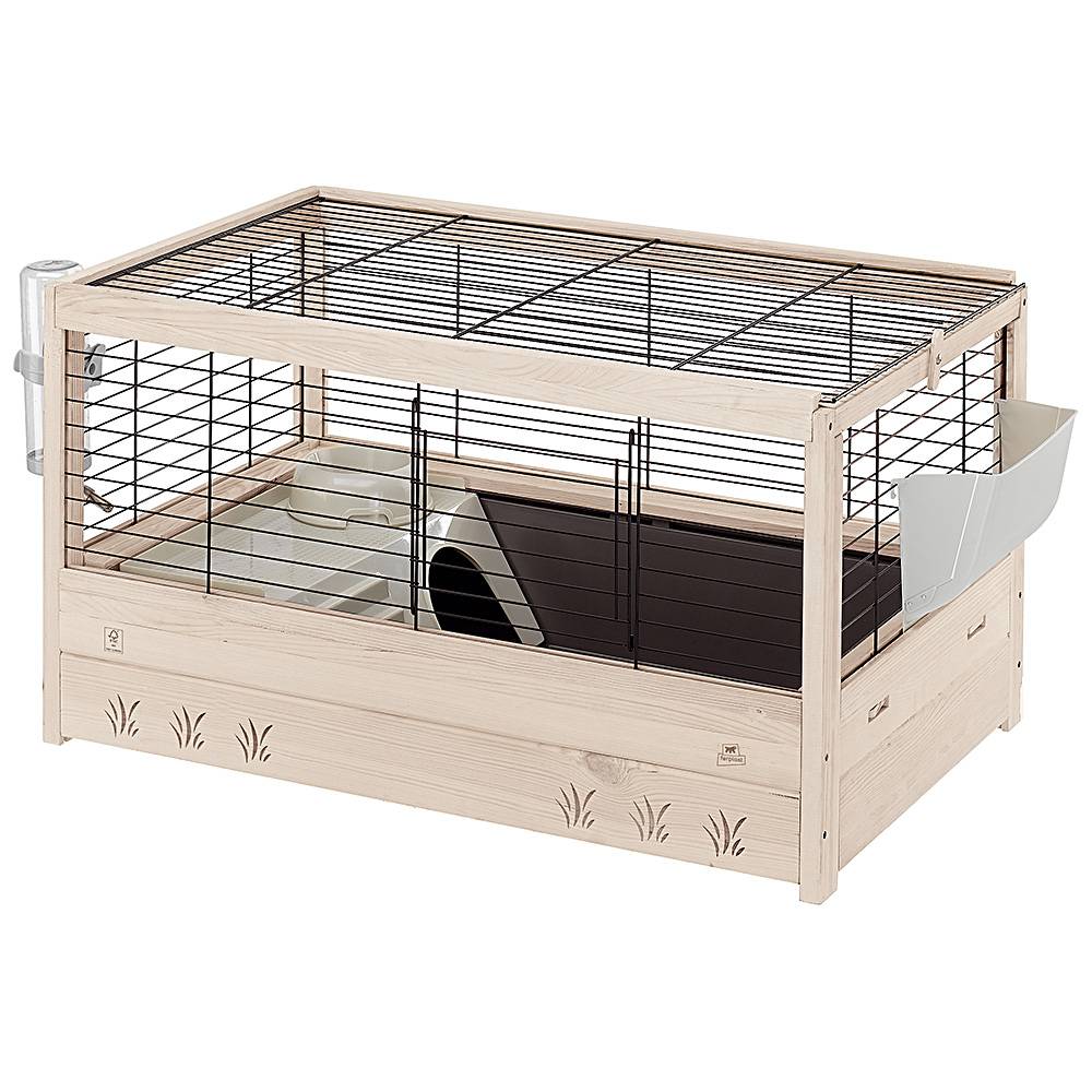 Ferplast - Cage pour Lapins en bois FSC ARENA 80, Cochons d'inde, Accessoires inclus - Image 1