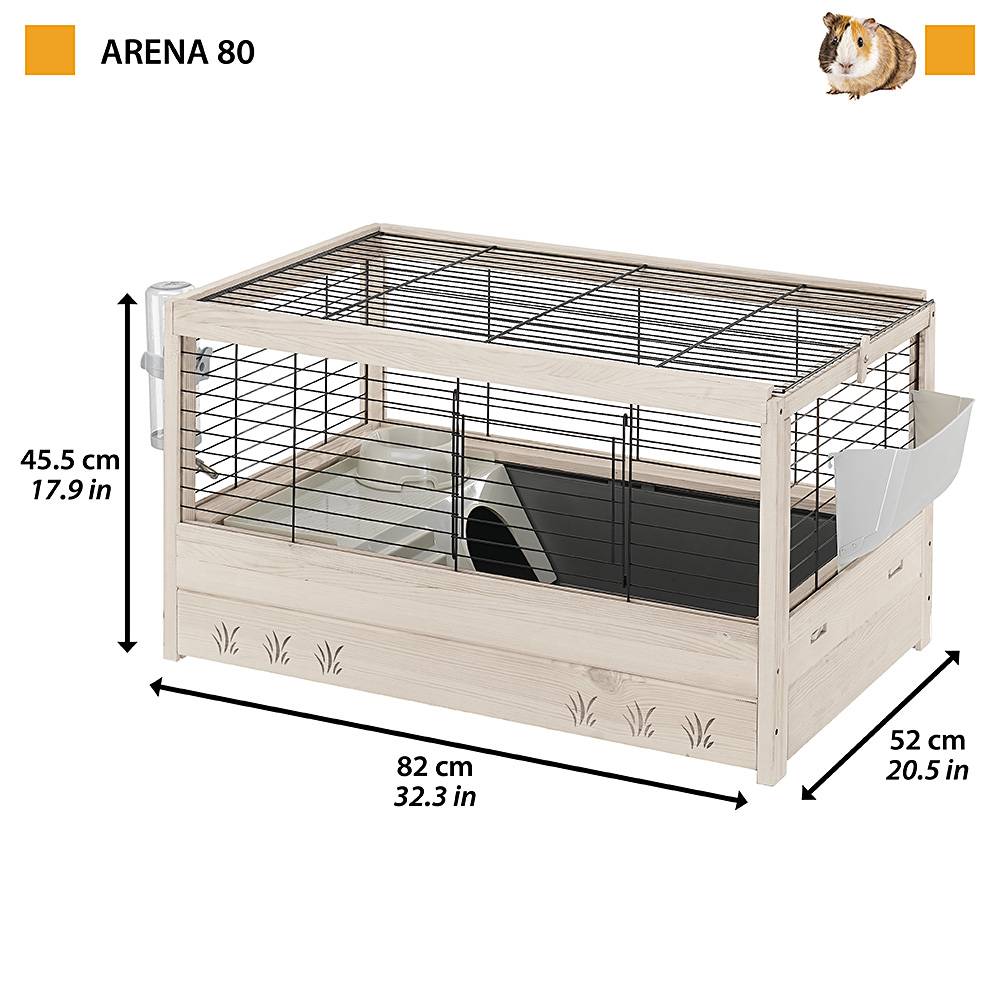 Ferplast - Cage pour Lapins en bois FSC ARENA 80, Cochons d'inde, Accessoires inclus - Image 2