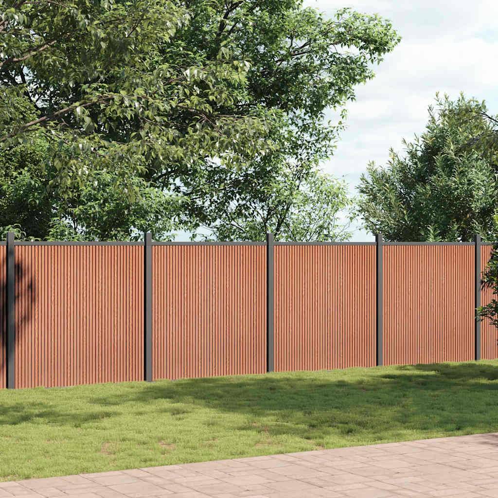 Panneau de clôture WPC marron 872 x 186 cm - PANGIVO - Image 3