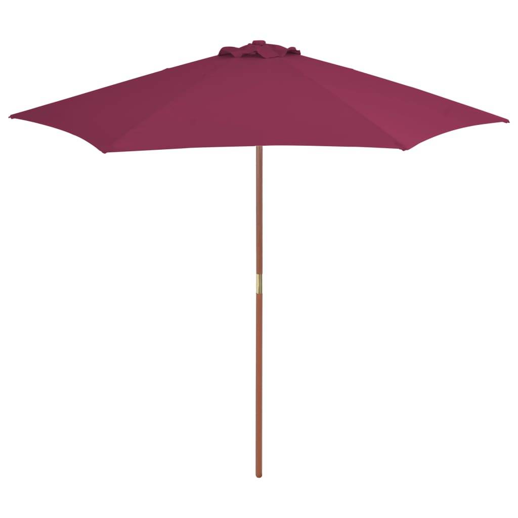Parasol bois rouge bordeaux 270 x 270 x 244 cm - PANGIVO