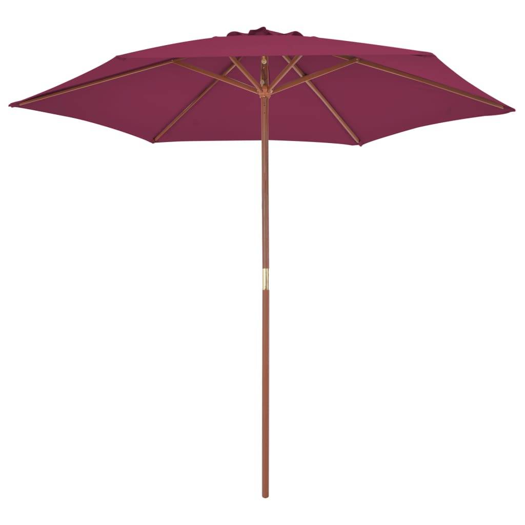 Parasol bois rouge bordeaux 270 x 270 x 244 cm - PANGIVO - Image 2