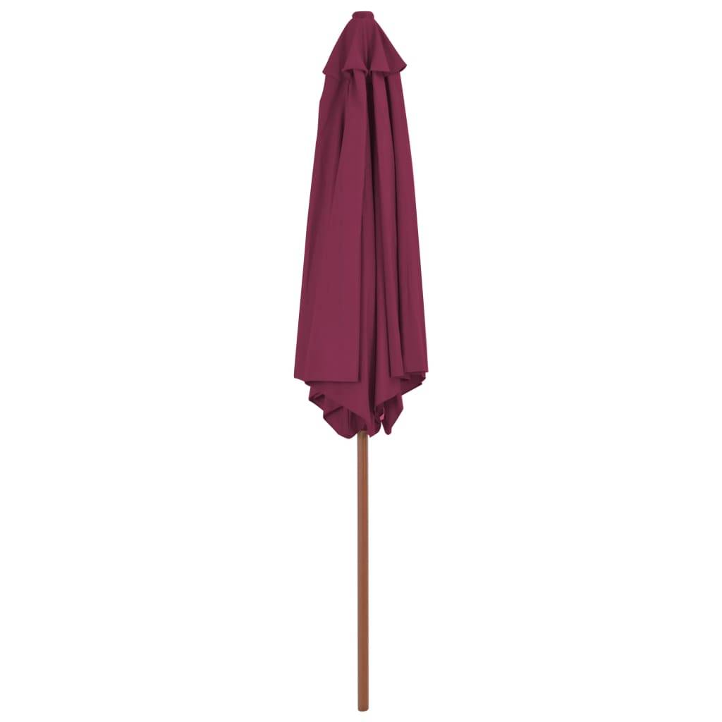 Parasol bois rouge bordeaux 270 x 270 x 244 cm - PANGIVO - Image 3