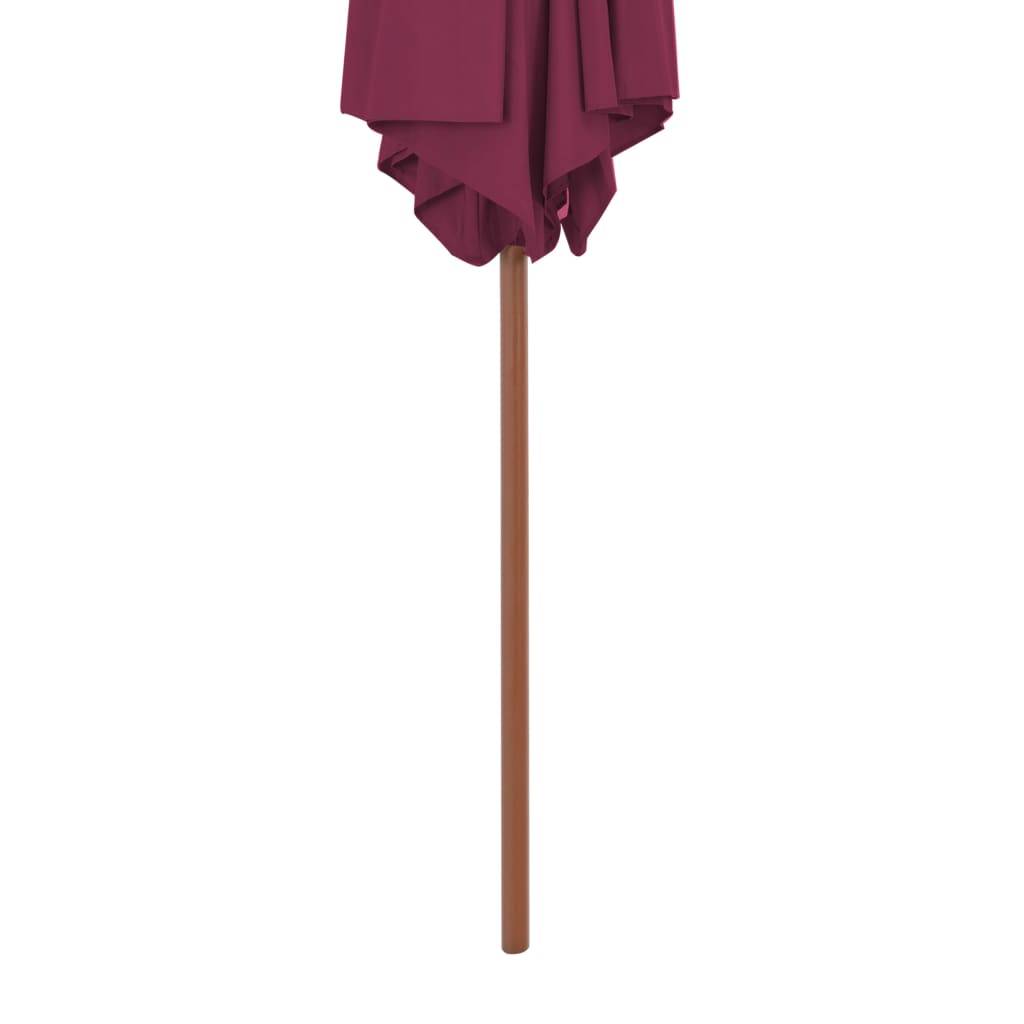Parasol bois rouge bordeaux 270 x 270 x 244 cm - PANGIVO - Image 4
