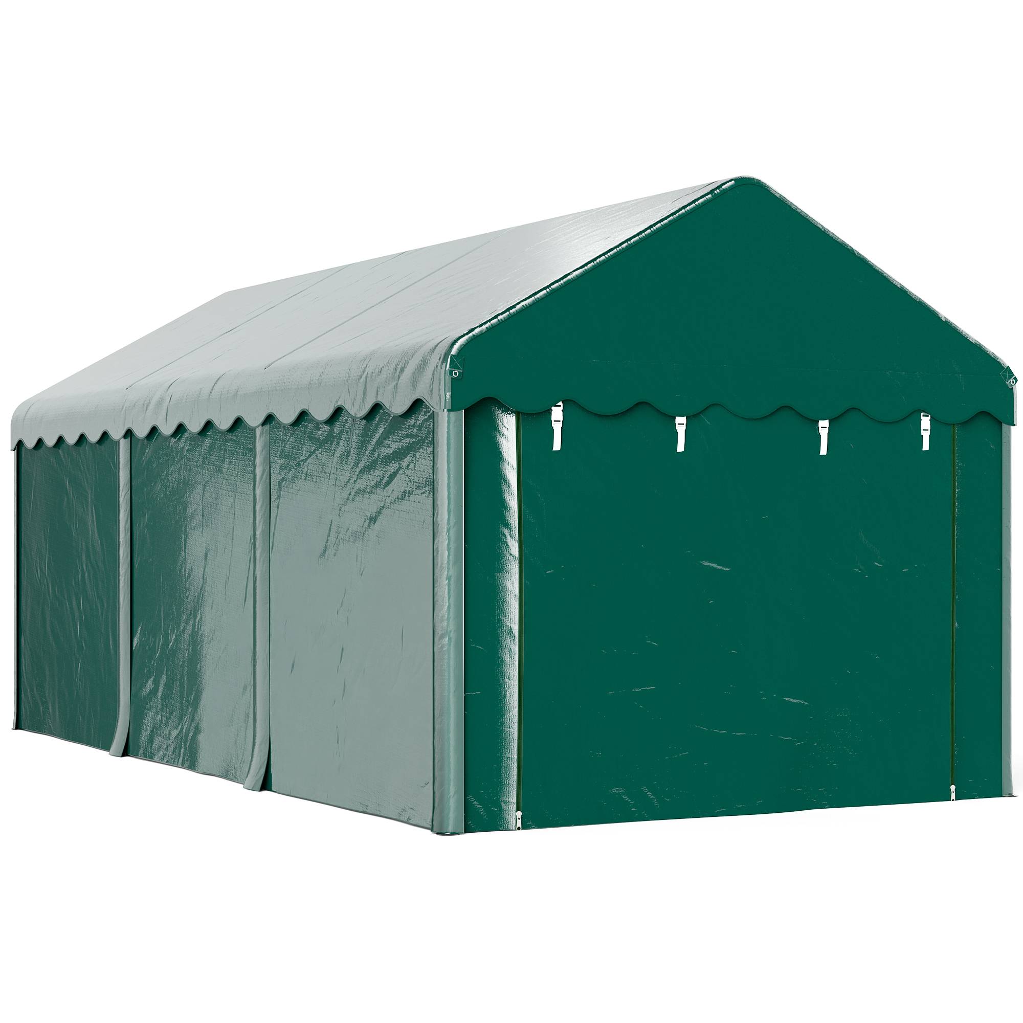ComfortXL - Tente garage carport acier et toile PE pour véhicules protection anti-UV 3x6m vert - ComfortXL Outdoor Living - Image 2