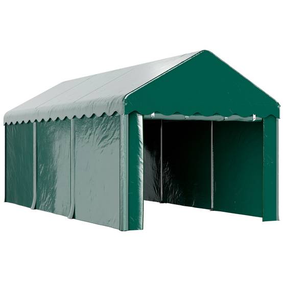 ComfortXL - Tente garage carport acier et toile PE pour véhicules protection anti-UV 3x6m vert - ComfortXL Outdoor Living - Image 1