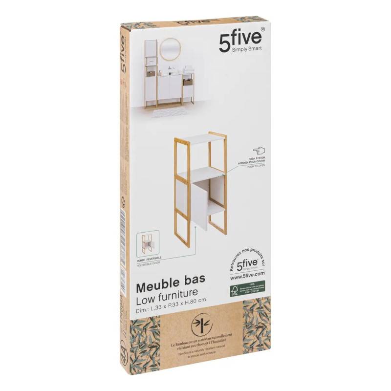 Meuble bas 1 porte blanc Natureo 5five - Image 5