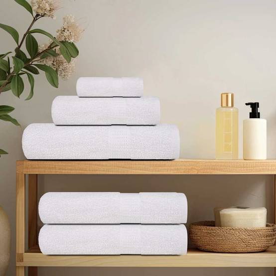 Serviettes de douche FROGN 2 pcs blanc 70x140 cm 360 g/m² Maison Chic - Image 3