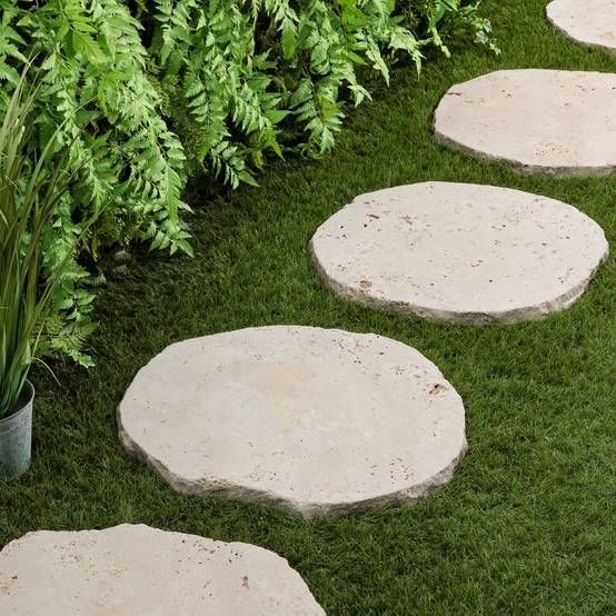 Pas japonais Irrégulier Travertin Beige Nuancé 55-60x3 cm (à l'unité) - RO'MA NATURE - Image 4