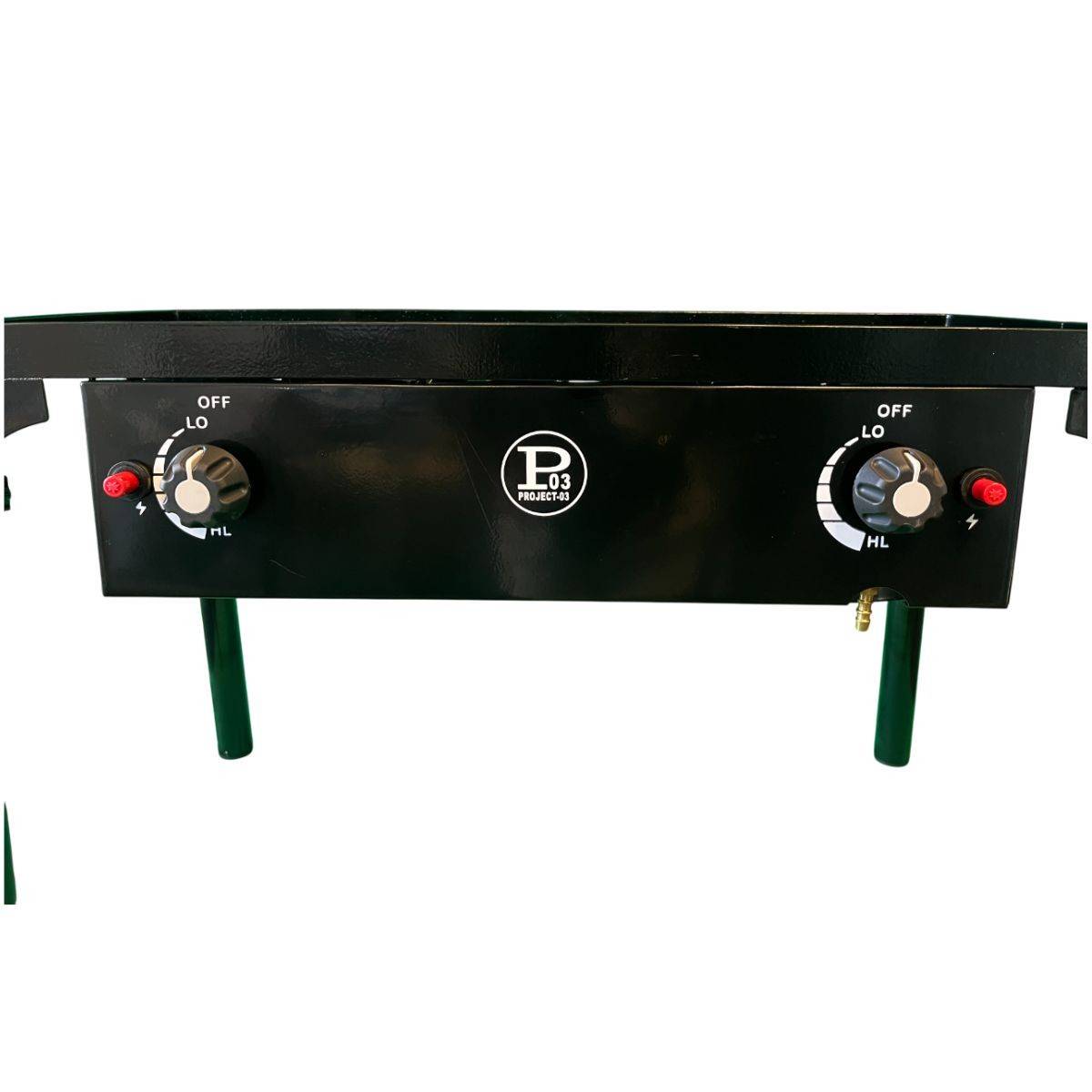 Réchaud à Gaz 2 Feux 9KW 4 pieds Bruleurs en fonte Modulable en 3 Hauteurs - Cuisine Extérieure 74.5 x 40 x H80cm Allumage Piezo - Image 8
