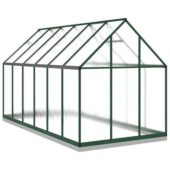 Serre de Jardin Aluminium Polycarbonate Base Incluse 334x169x202cm Vert - ComfortXL Outdoor Living - Image 5