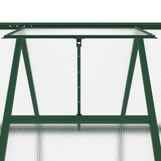 Serre de Jardin Aluminium Polycarbonate Base Incluse 334x169x202cm Vert - ComfortXL Outdoor Living - Image 9