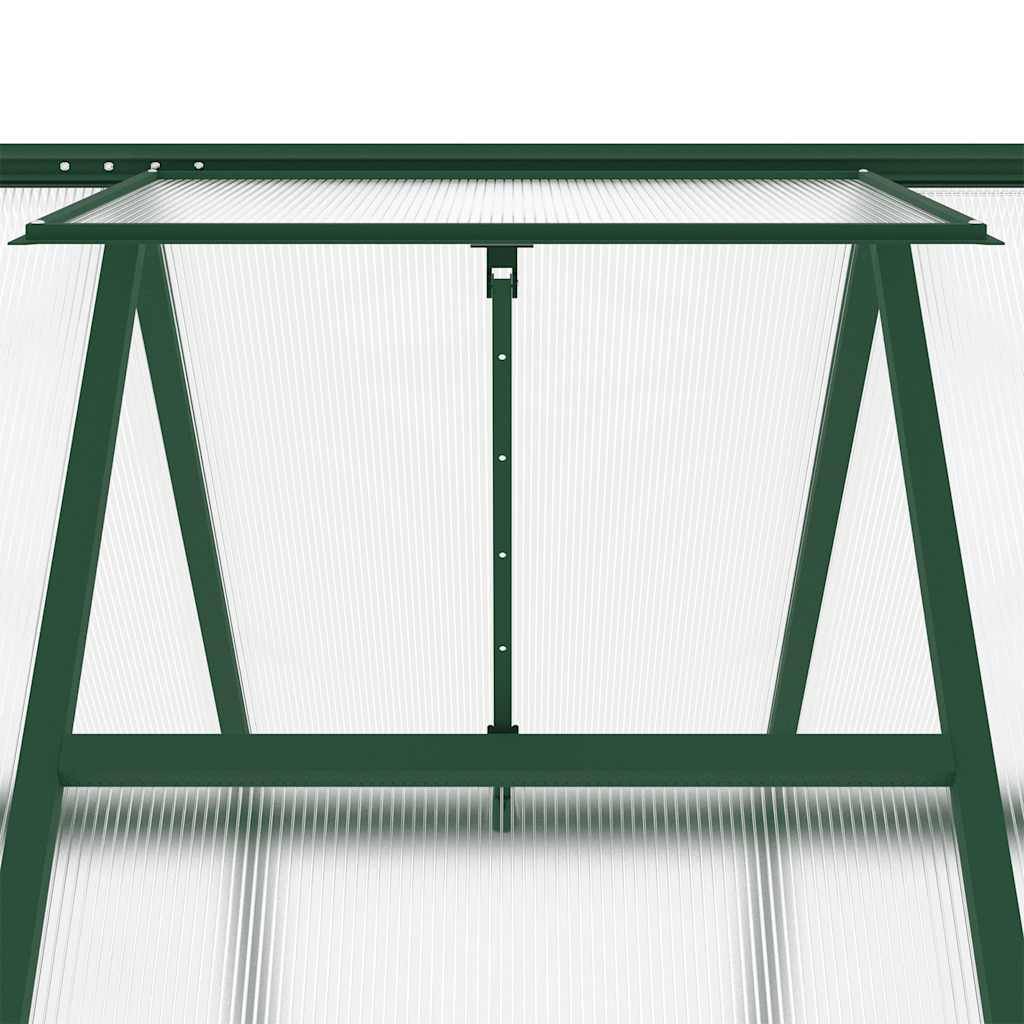Serre de Jardin Aluminium Polycarbonate Base Incluse 334x169x202cm Vert - ComfortXL Outdoor Living - Image 9