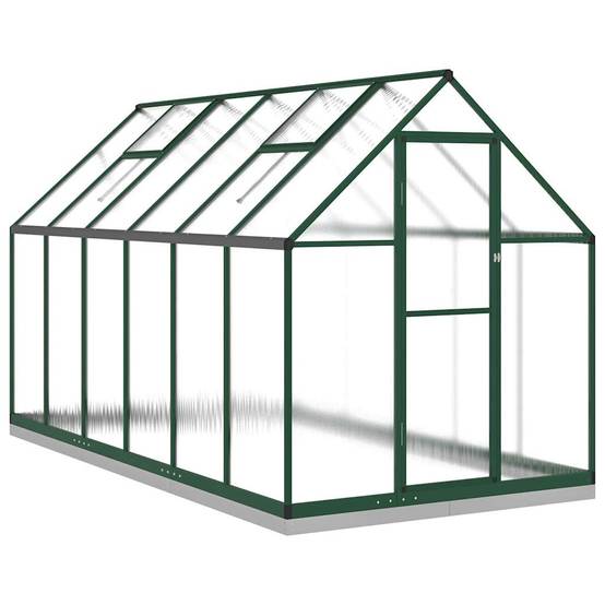 Serre de Jardin Aluminium Polycarbonate Base Incluse 334x169x202cm Vert - ComfortXL Outdoor Living - Image 2