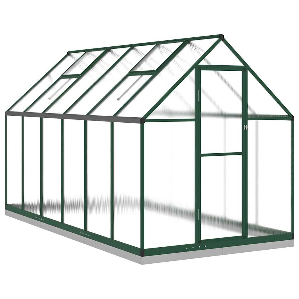 Serre de Jardin Aluminium Polycarbonate Base Incluse 334x169x202cm Vert - ComfortXL Outdoor Living - Image 2
