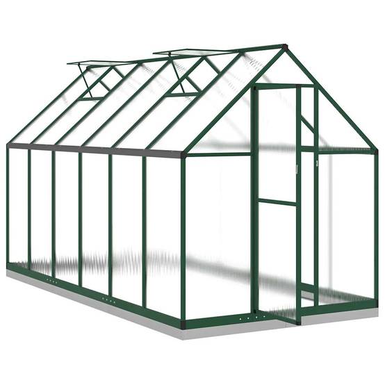 Serre de Jardin Aluminium Polycarbonate Base Incluse 334x169x202cm Vert - ComfortXL Outdoor Living - Image 6