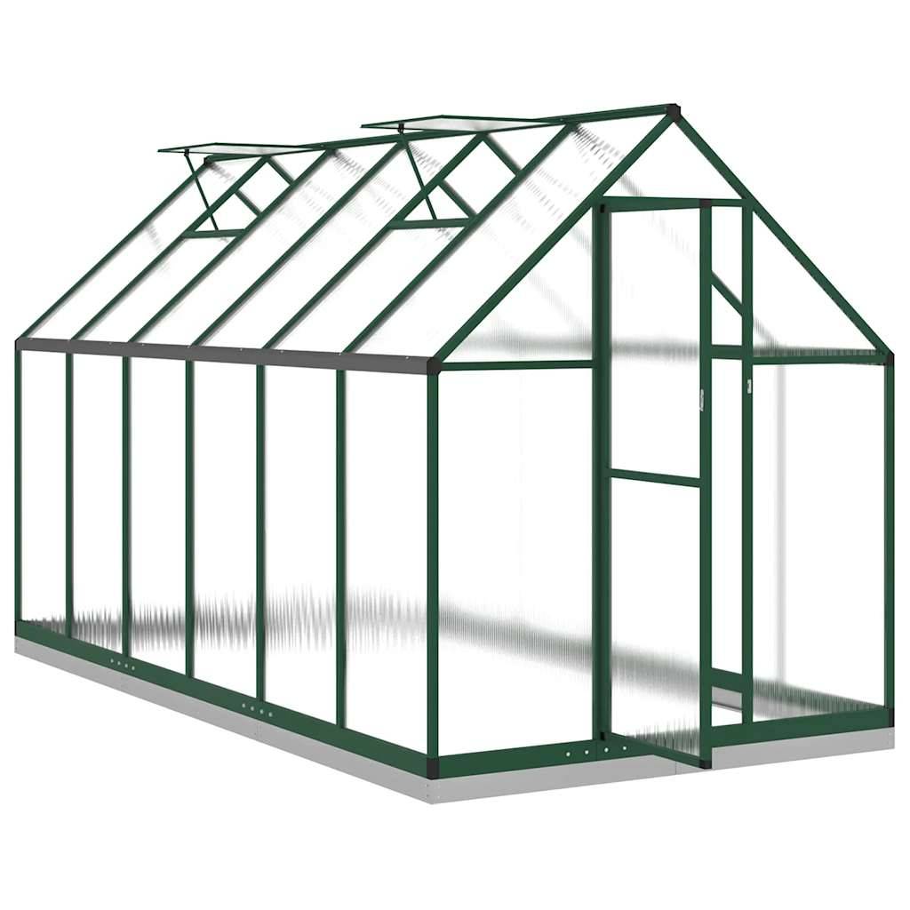Serre de Jardin Aluminium Polycarbonate Base Incluse 334x169x202cm Vert - ComfortXL Outdoor Living - Image 6