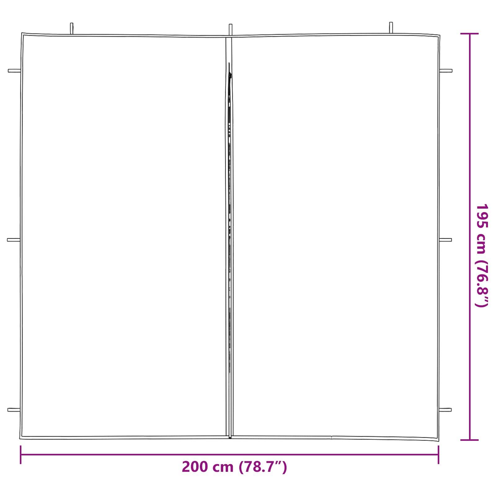 Murs de tente de fête 2 pcs PE et acier anthracite 200 x 195 cm - PANGIVO - Image 6