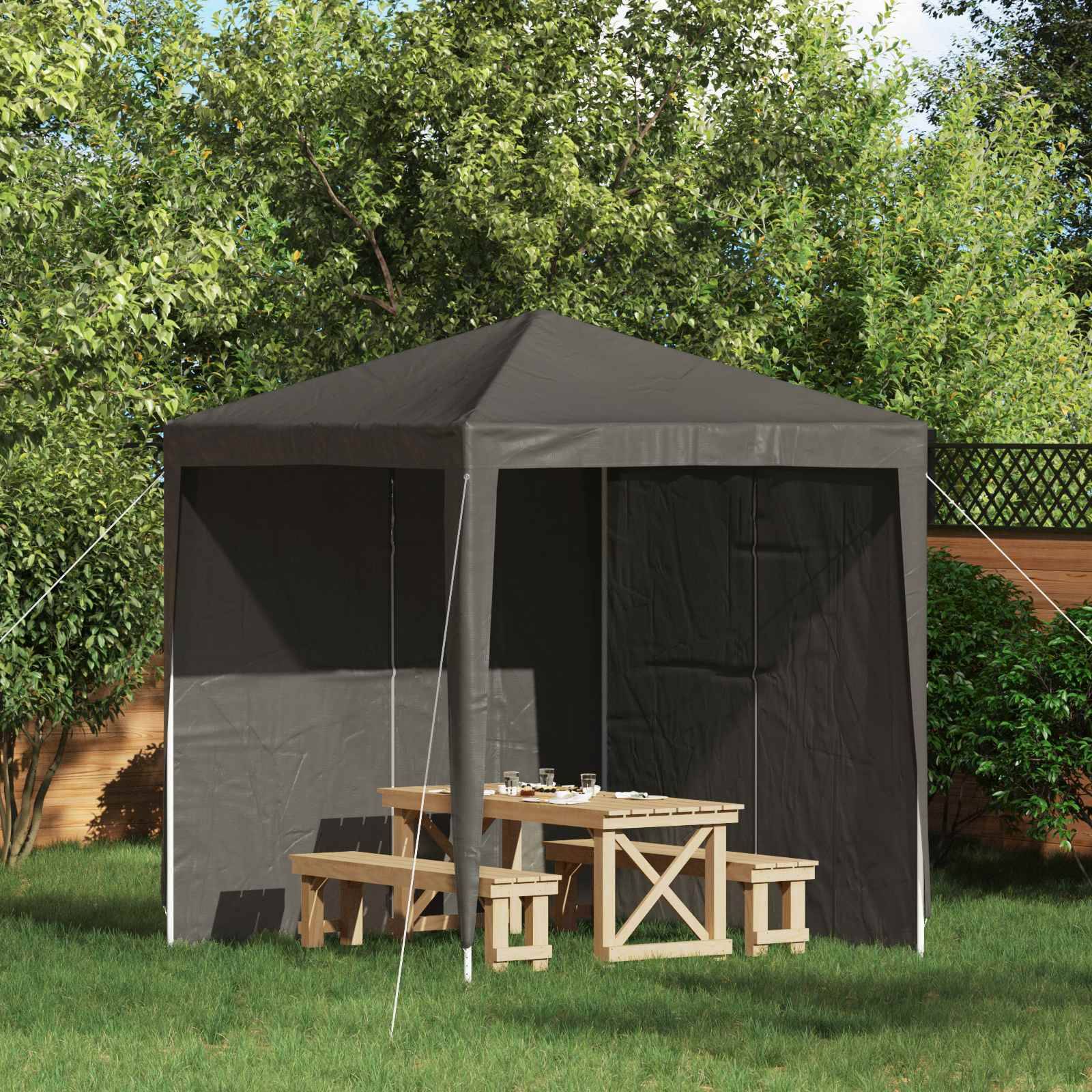 Murs de tente de fête 2 pcs PE et acier anthracite 200 x 195 cm - PANGIVO - Image 1