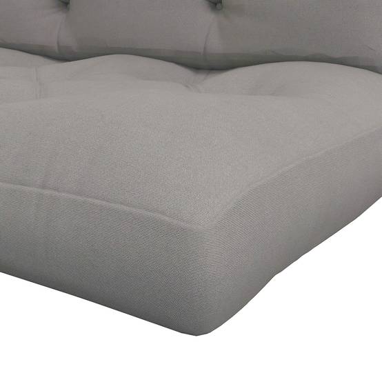 ComfortXL - Coussin palette polyester 120 x 80 cm gris clair intérieur extérieur assise épaisse avec dossier capitonné - Image 9