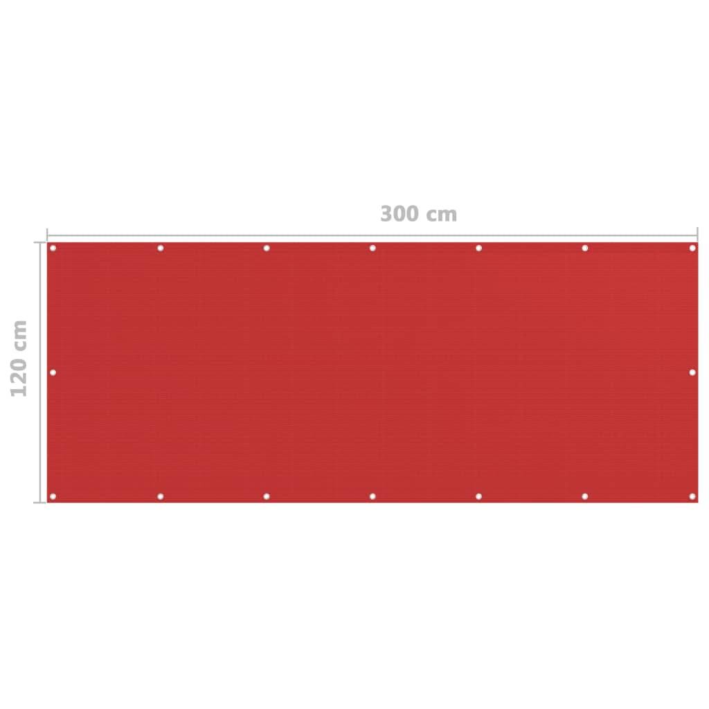 Helloshop26 - Écran de balcon brise pare vue protection confidentialité 120 x 300 cm PEHD rouge - Image 5