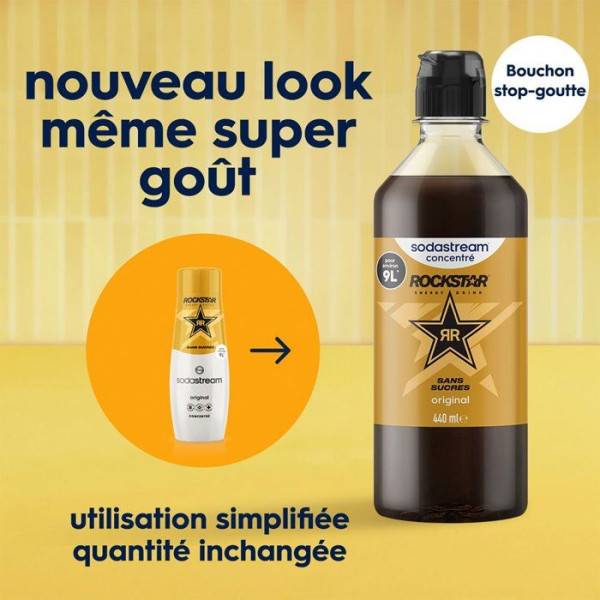 Machine a Soda Concentré boisson SODASTREAM - Rockstar Original - Jusqu'a 9 L - Pour Machine a eau pétillante et Soda - Lot 6 x 440 ml - Image 3