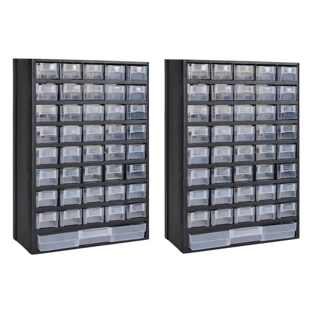 Helloshop26 - Lot de 2 boîtes à outils de rangement 41 tiroirs plastique étagère armoire - Image 1