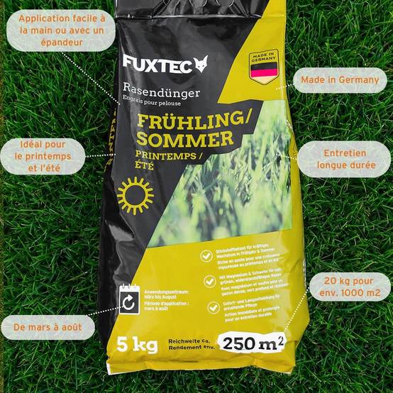 Engrais gazon printemps été FUXTEC FX-RDFS20 NPK organo-minéral avec magnésium et soufre 20 kg - Image 6