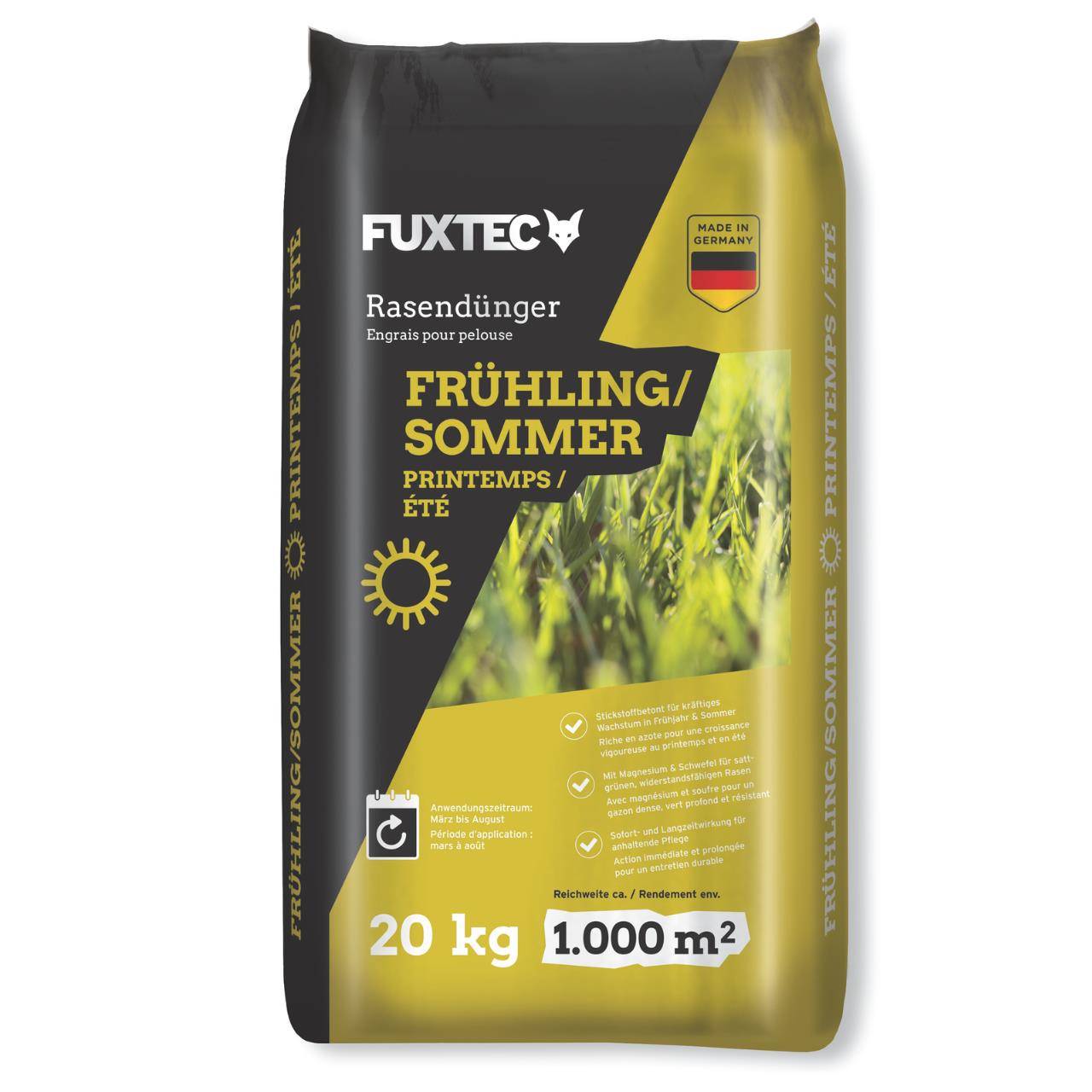 Engrais gazon printemps été FUXTEC FX-RDFS20 NPK  organo-minéral avec magnésium et soufre 20 kg - Image 1
