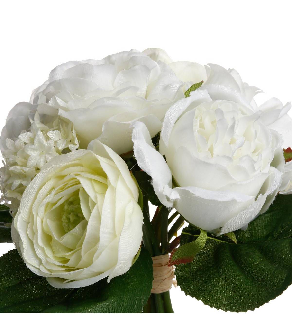 Bouquet composé Fleurs artificielles Blanches D. 28 x H. 30 cm - Image 2