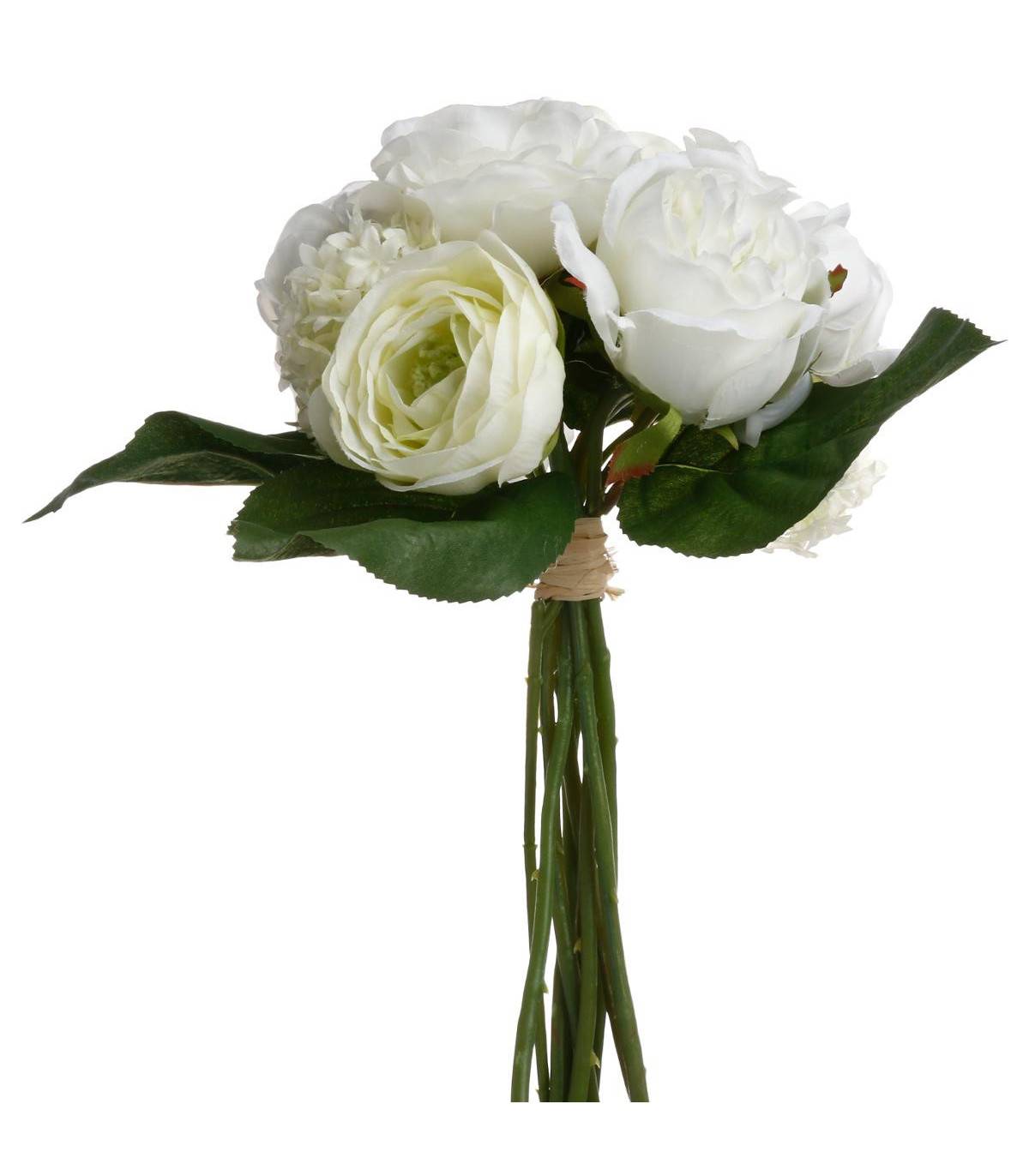 Bouquet composé Fleurs artificielles Blanches D. 28 x H. 30 cm - Image 1