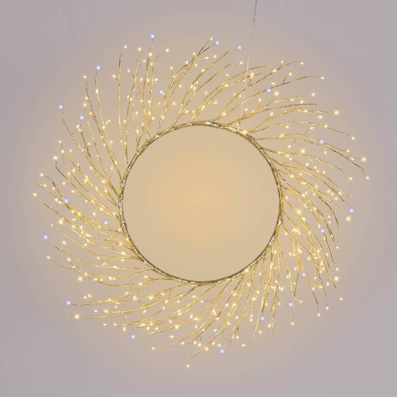 Lotti - Couronne lumineuse de Noël 350 Micro LED blanc chaud et froid scintillante Tiglio ø75cm - Image 1