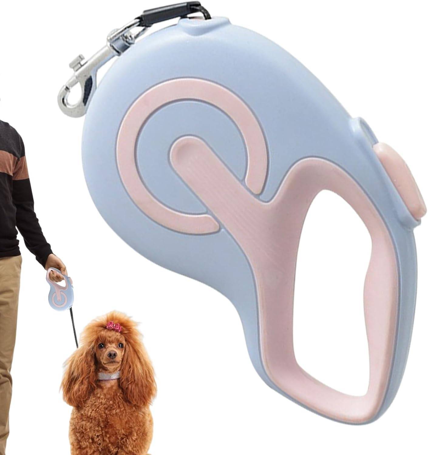 Laisse rétractable pour chien - 4,9 m nylon résistant - Poignée ergonomique antidérapante - bleu - Living123 - Image 2