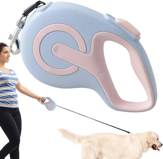 Laisse rétractable pour chien - 4,9 m nylon résistant - Poignée ergonomique antidérapante - bleu - Living123 - Image 3