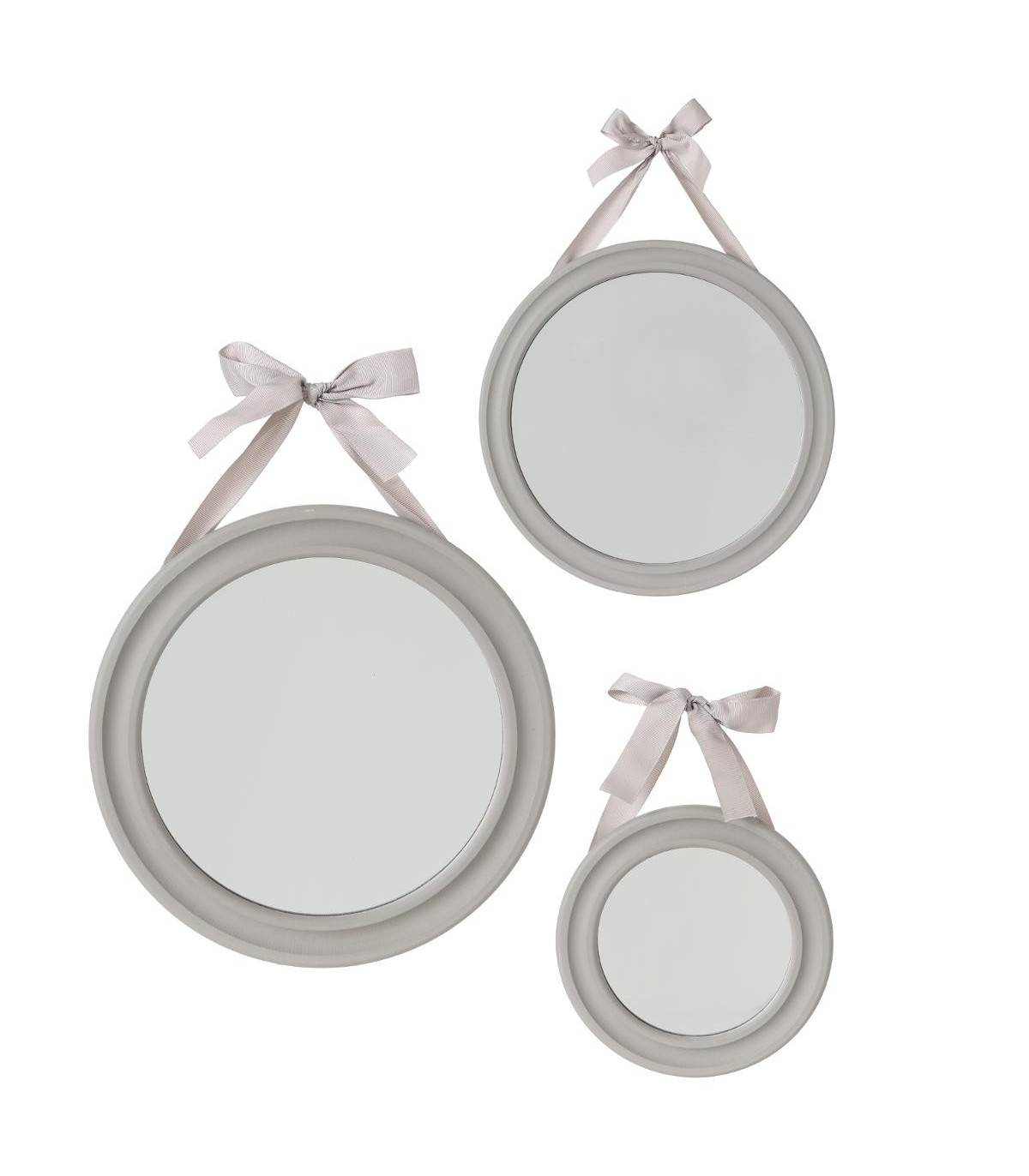 Lot de 3 Miroirs à suspendre en Bois avec Ruban - Image 1