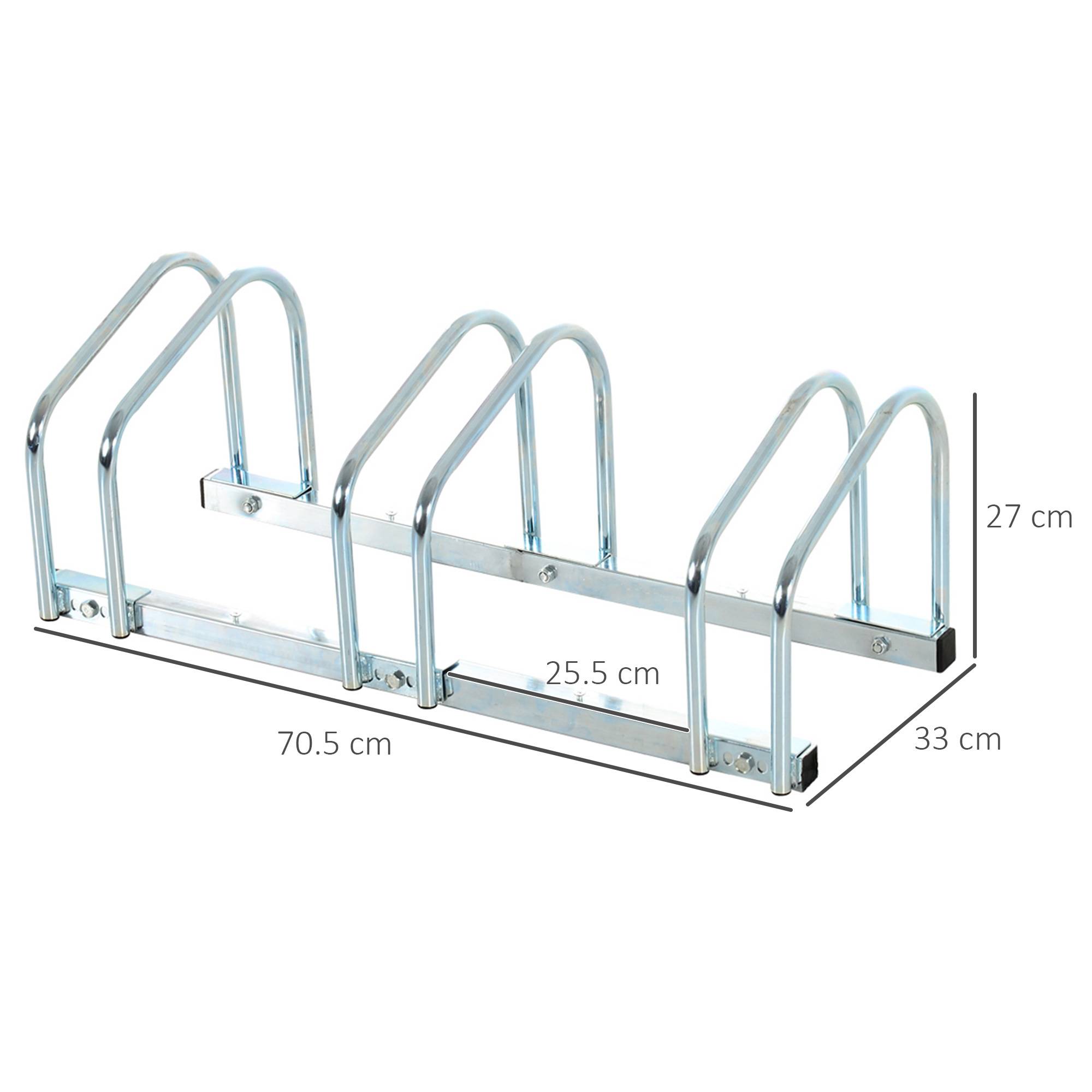 Support de rangement pour 3 vélos en tubes d’acier robustes, gain de place pour garage et atelier - Image 5