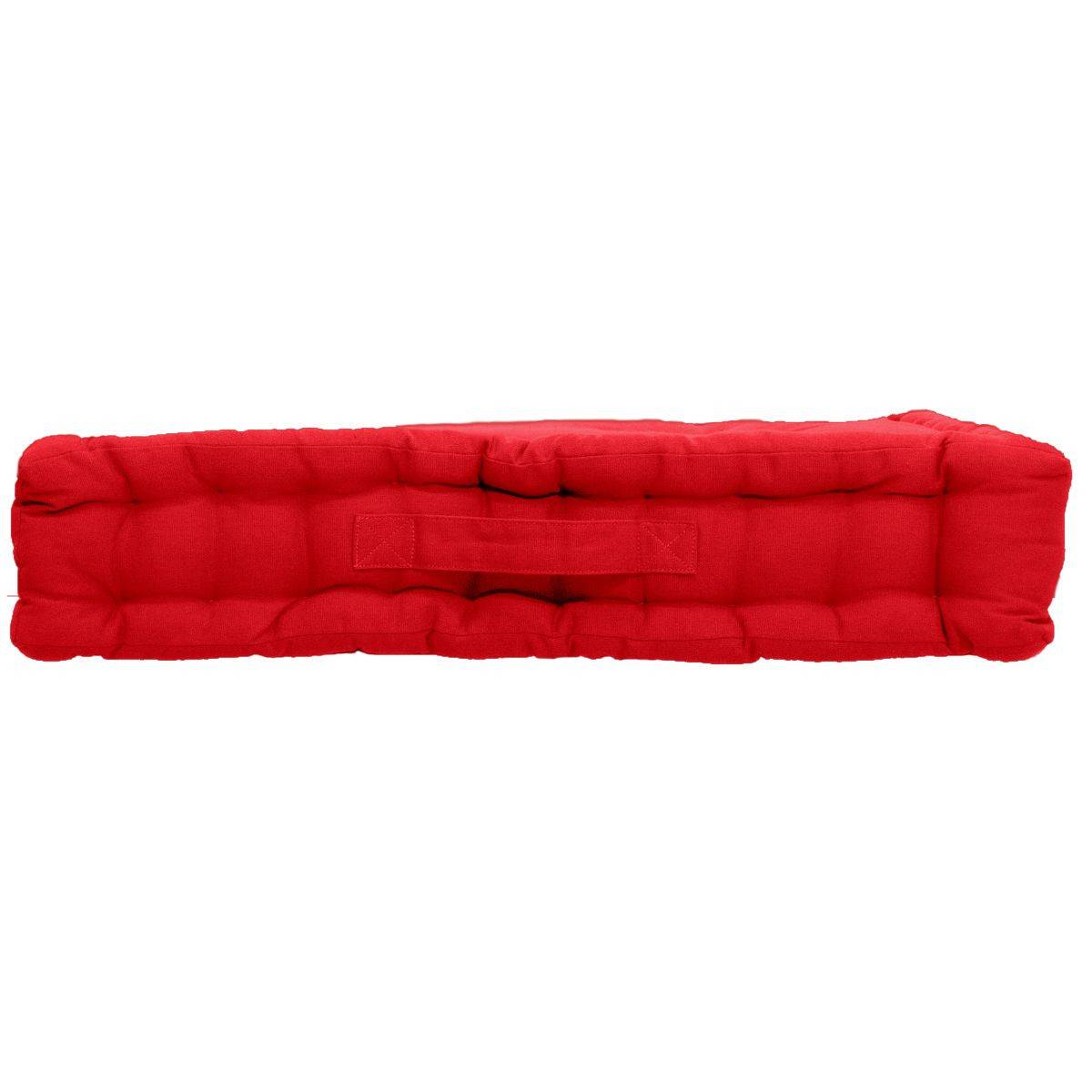Enjoy Home - Coussin de Sol Uni "Panama" 50x50cm Rouge - Image 2